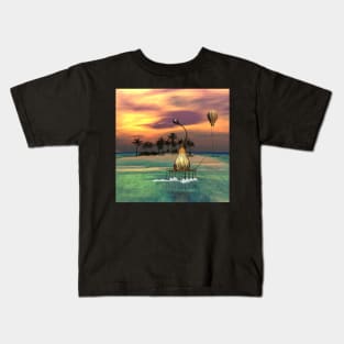 Sunset over the island Kids T-Shirt